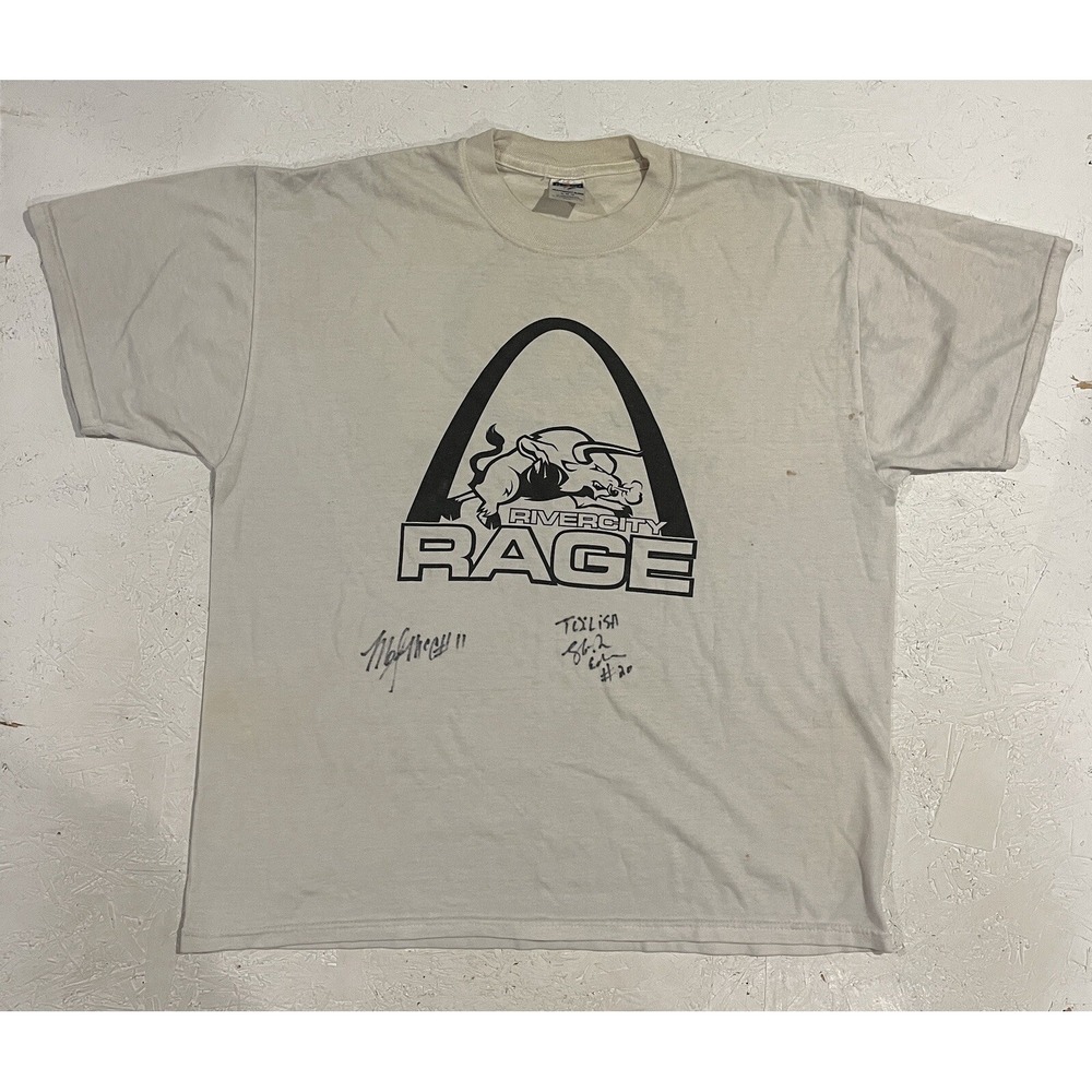 Vintage River City Rage NIFL Football Shirt Mens XL Arch St Louis Autographed